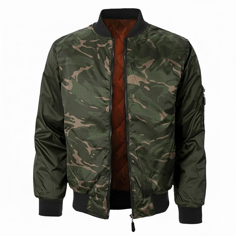 Woodland Camo Bomber Jacket