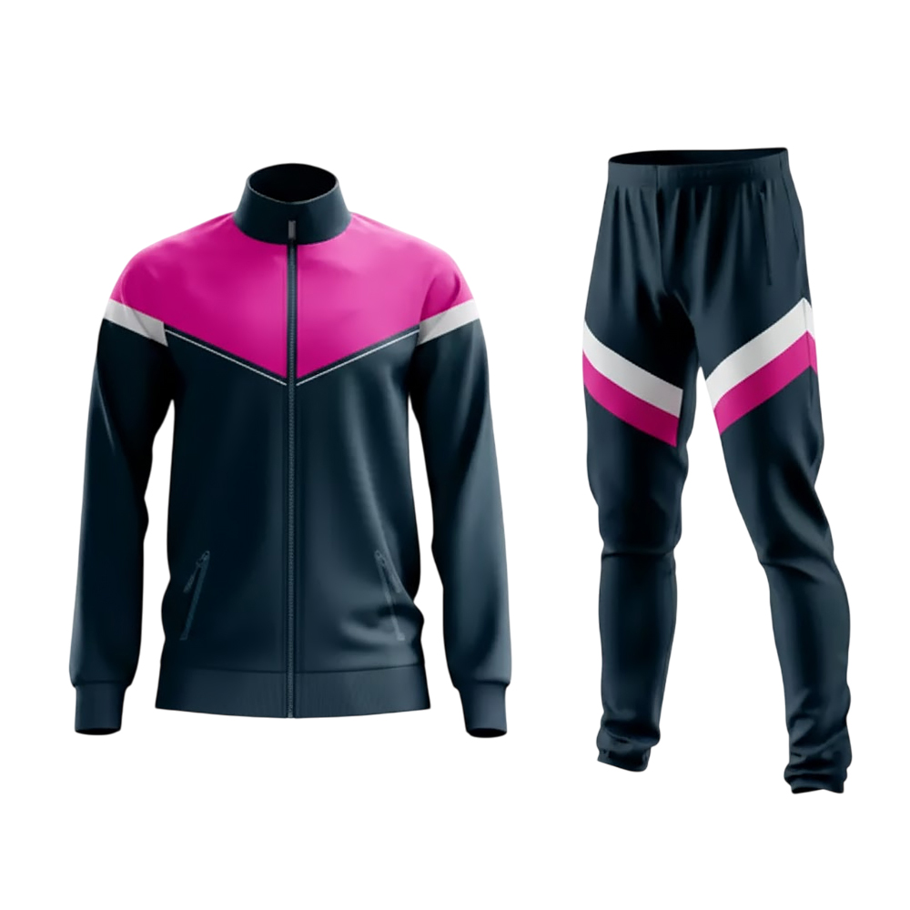 Pink & Navy Contrast Tracksuit