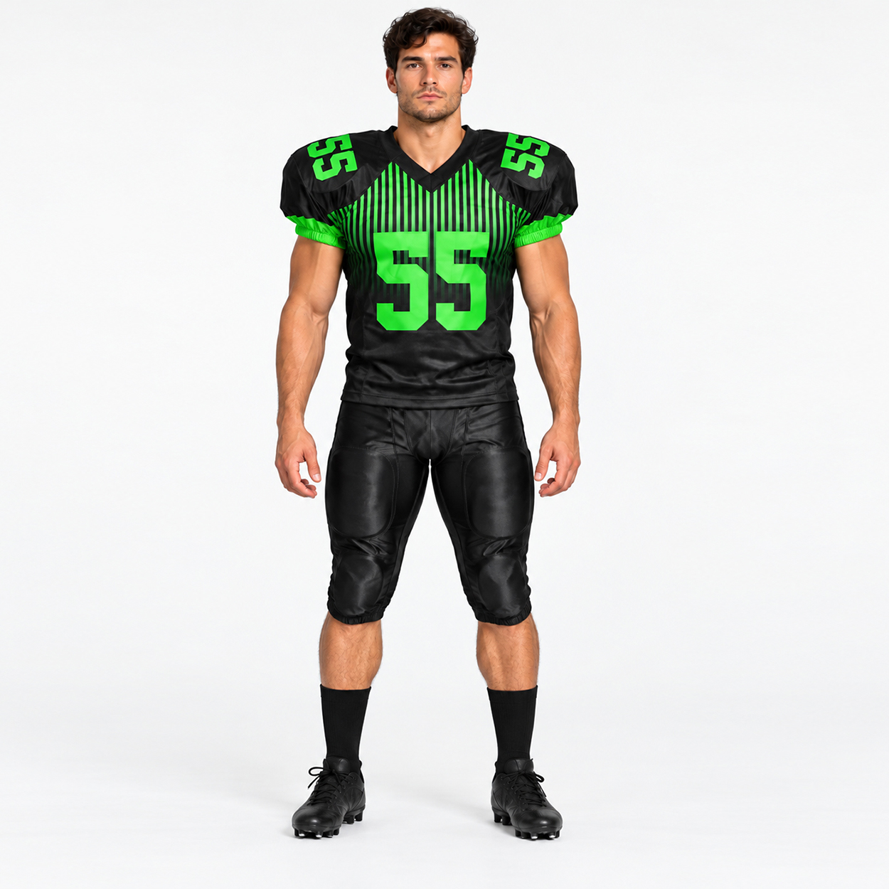 Black & Green American Football Uniform