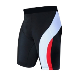 Black Compression Shorts with Red & White Side Stripes