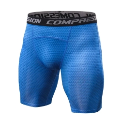 Blue Mesh Compression Shorts