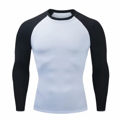 White & Black Raglan Compression Shirt