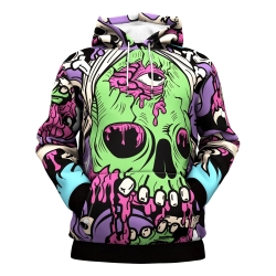 Grunge Dirty Skull Hoodie Fearless Streetwear